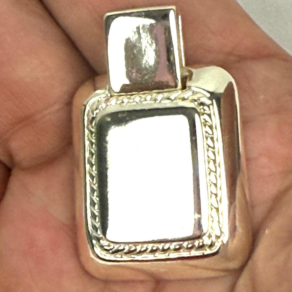 Vintage Chicco’s Silver Pendant | Rectangular Frame Pendant | Designer Jewelry |